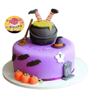 Torta Bruja en el caldero Halloween