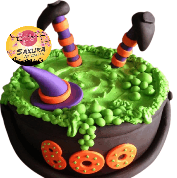 Torta caldero Halloween