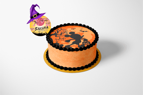 Torta Merengue y lamina Mickey Mouse Halloween