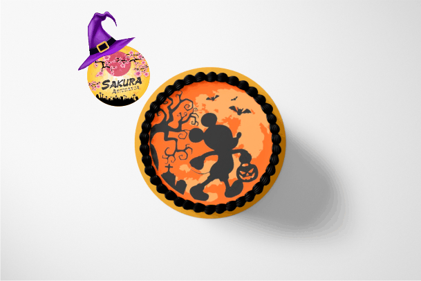 Torta Merengue y lamina Mickey Mouse Halloween - Imagen 2