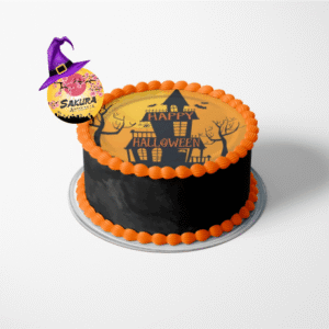 Torta Merengue y lamina Casa Embrujada Halloween