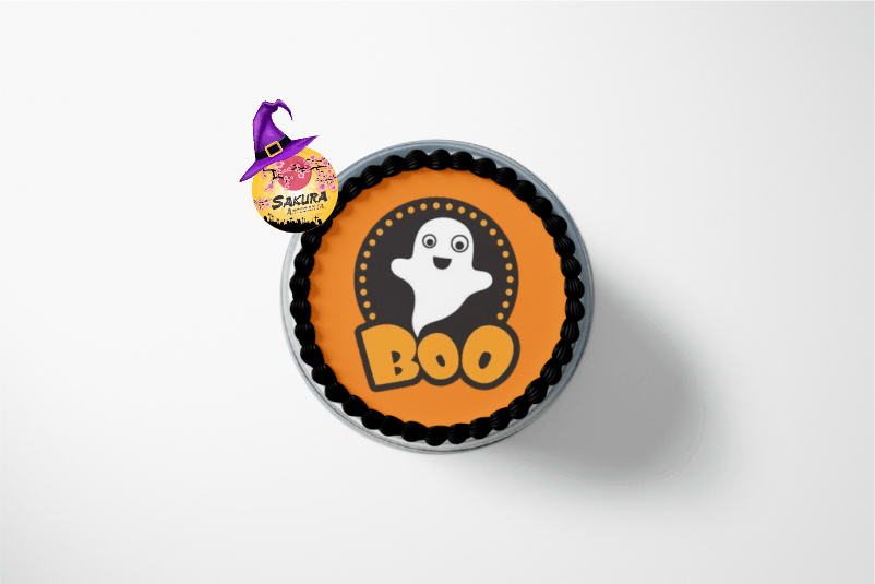 Torta Merengue y lamina Fantasma Halloween - Imagen 2