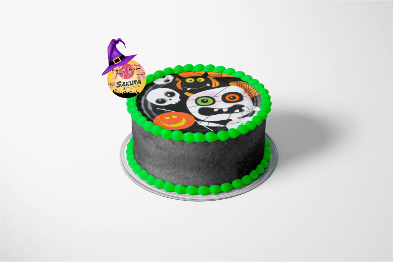 Torta Merengue y lamina Halloween