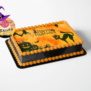 Torta Merengue y lamina Gato Negro Halloween