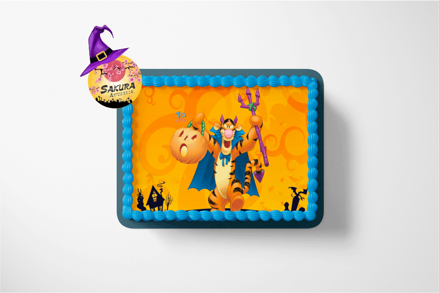 Torta Merengue y lamina Tigger Halloween - Imagen 2