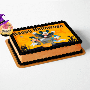 Torta Merengue y lamina Mickey y amigos Halloween