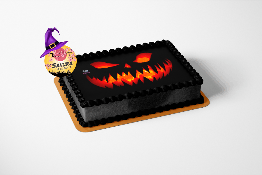 Torta Merengue y lamina Terror calabaza Halloween
