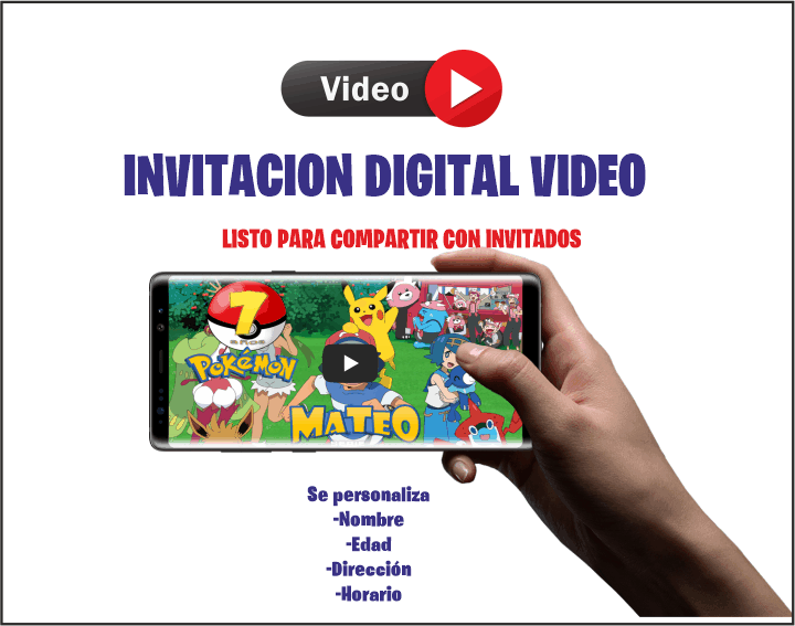 Pokémon Video Digital invitación