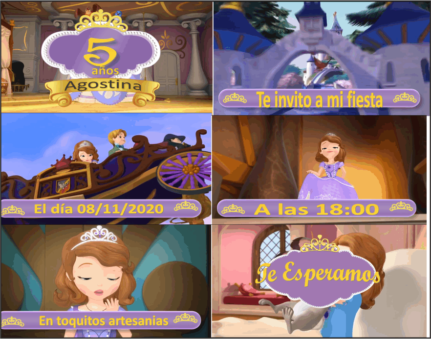 Sofia princesa Video Digital invitación - Imagen 2