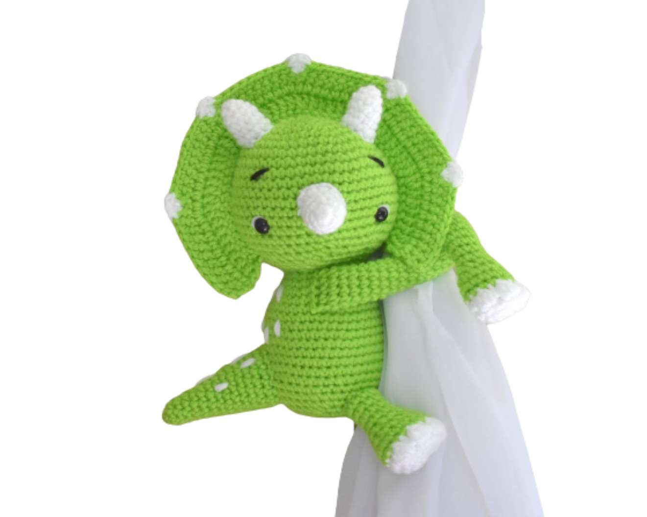 Dinosaurio Triceratops Sujeta Cortina