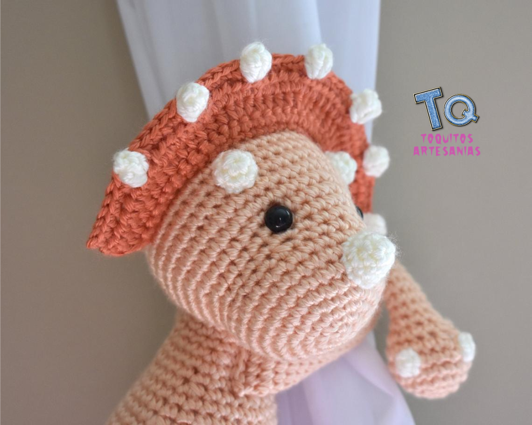 Dinosaurio Triceratops Sujeta Cortina - Imagen 3