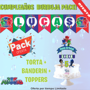 Packs Héroes en pijama Cumpleaños Burbuja