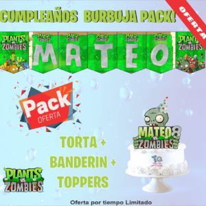 Packs Plantas vs Zombie Cumpleaños Burbuja