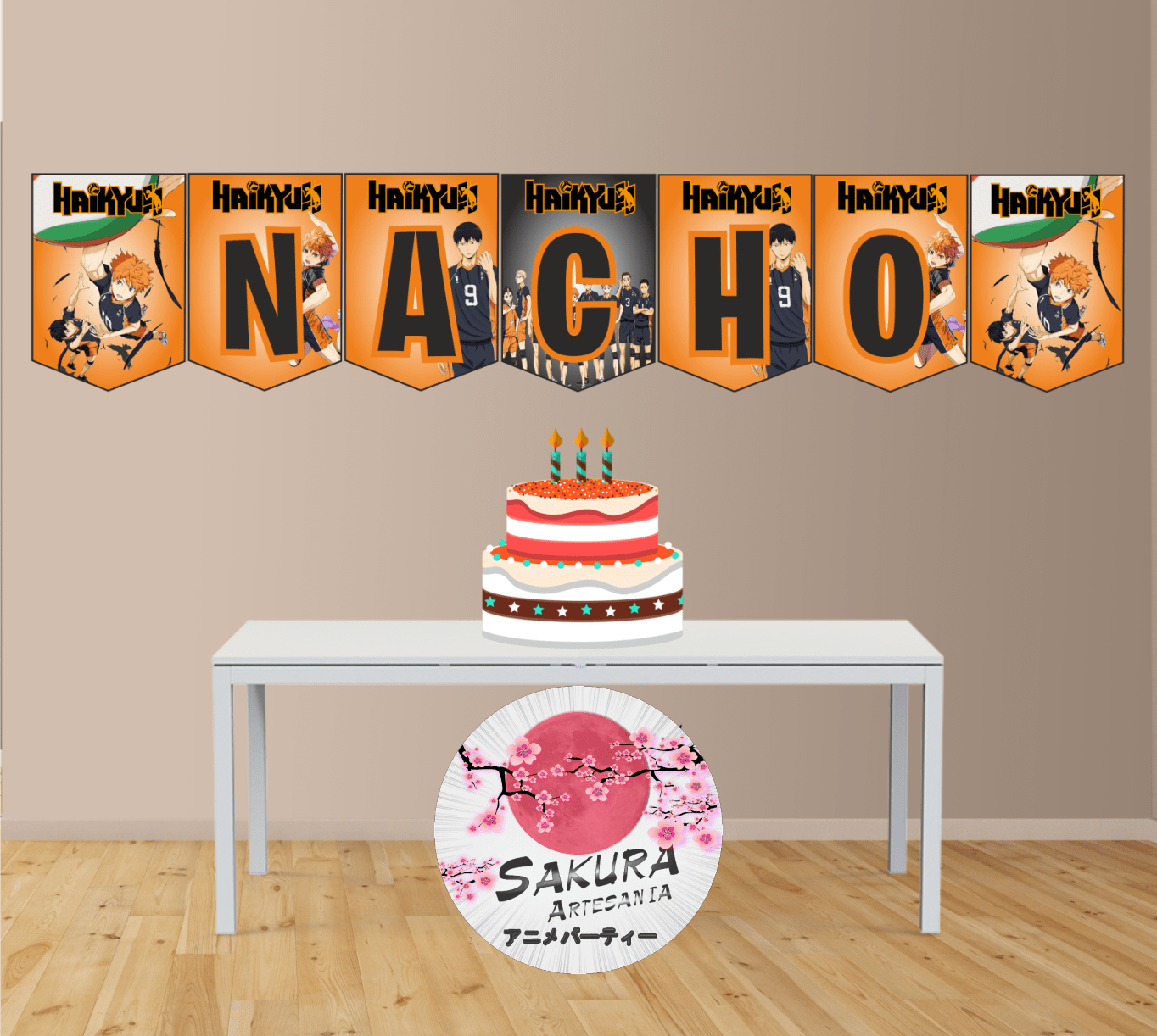 Haikyuu! Banderín con nombre