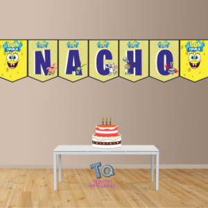 Bob Esponja Banderín con nombre