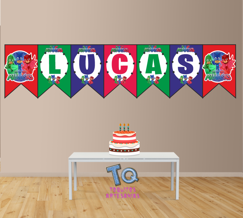 Héroes en pijamas Banderín con nombre