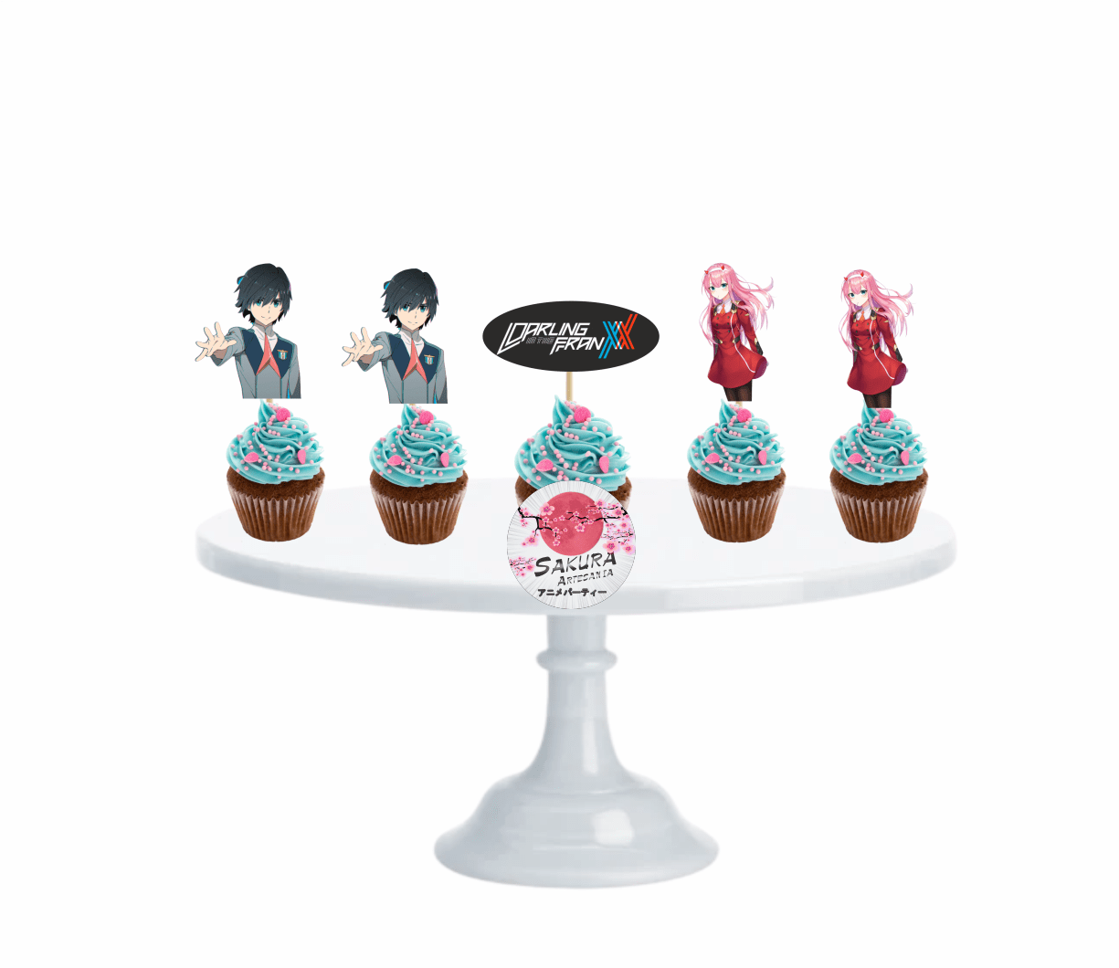 Cupcake Toppers Darling in the Franxx x10u