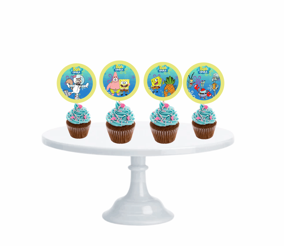 Cupcake Toppers Bob Esponja x10u