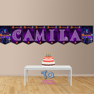 Descendientes Banderín con nombre