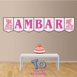 Pantera rosa Banderín con nombre