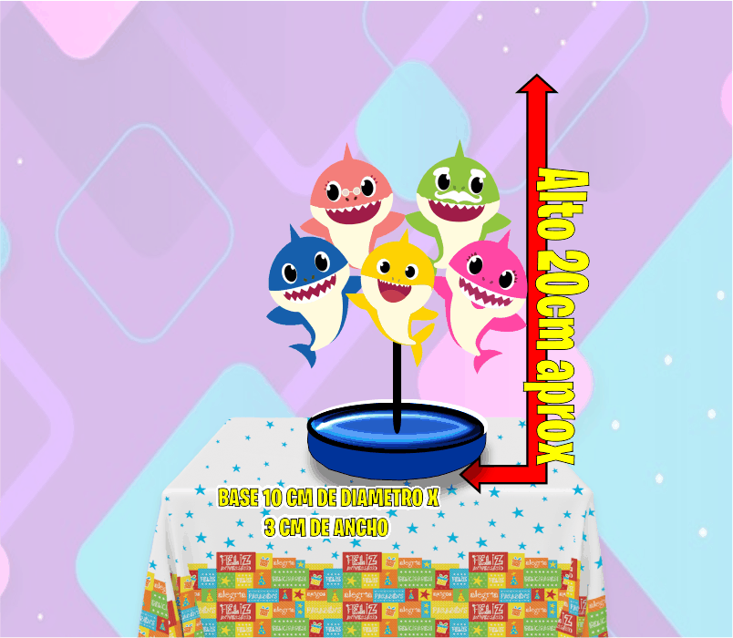 Baby Shark Centro de mesa - Imagen 2