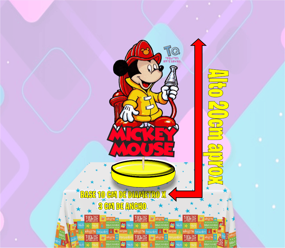 Mickey Mause Bomberos Centro de mesa - Imagen 2