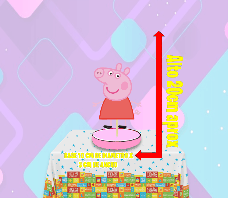 Peppa pig Centro de mesa - Imagen 2