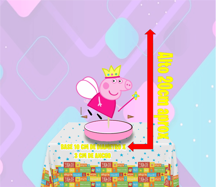 Peppa pig Centro de mesa - Imagen 2