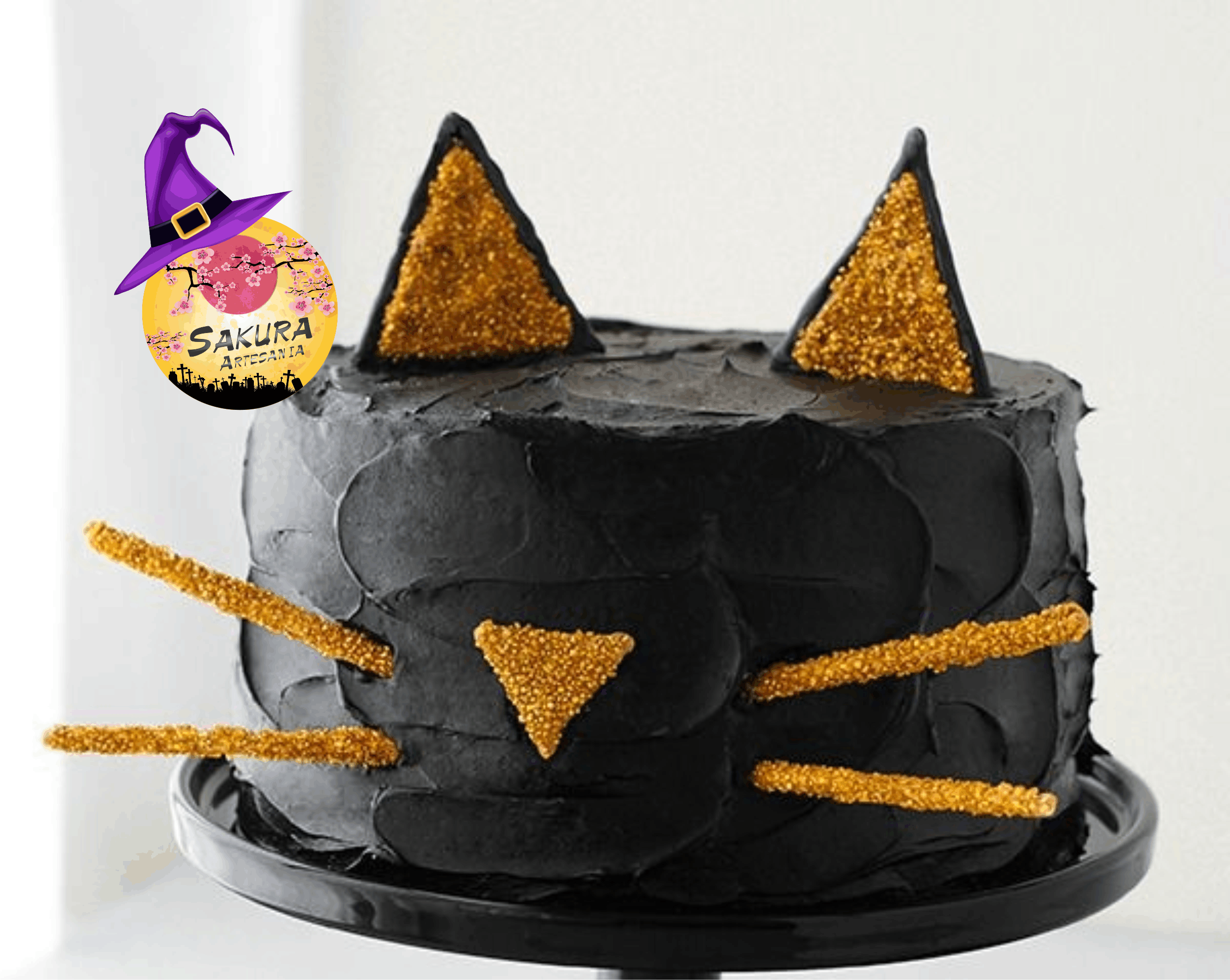 Torta Gato Negro Halloween