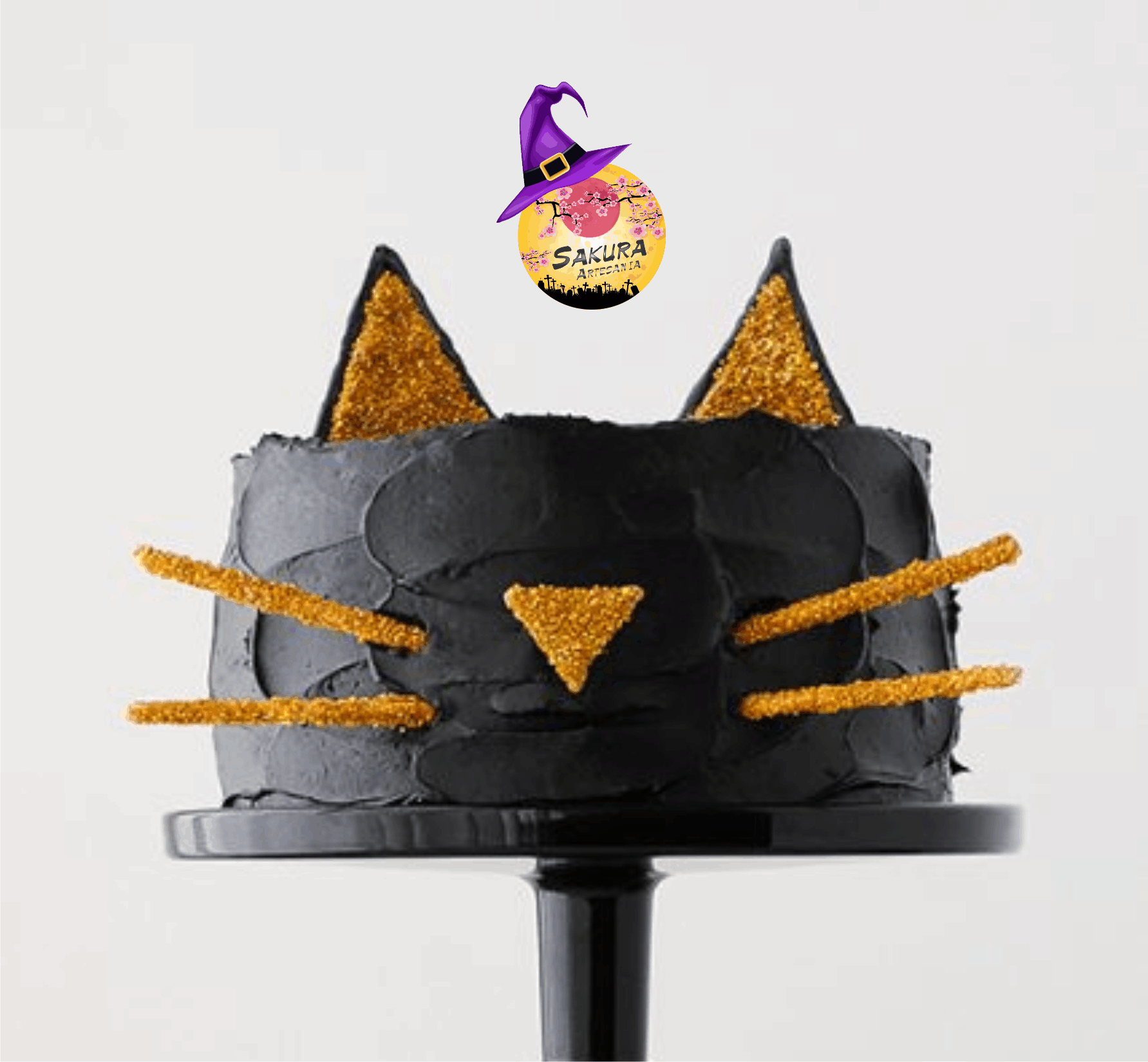 Torta Gato Negro Halloween - Imagen 2