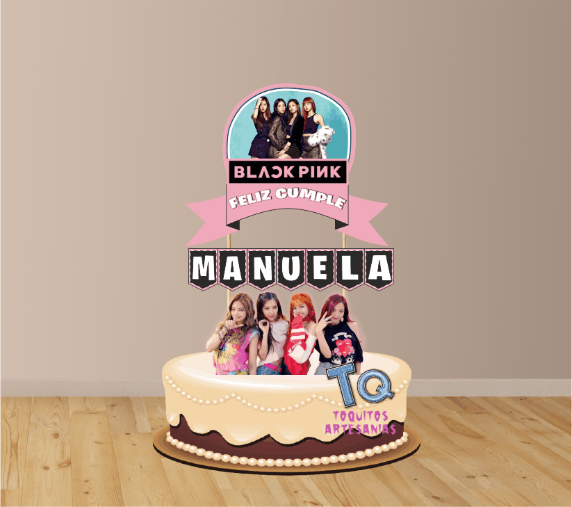 Black Pink cake Toppers cod AT430