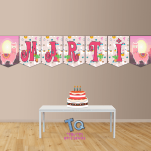 Llama Banderín con nombre