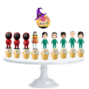 Cupcake Toppers el juego del calamar x10u