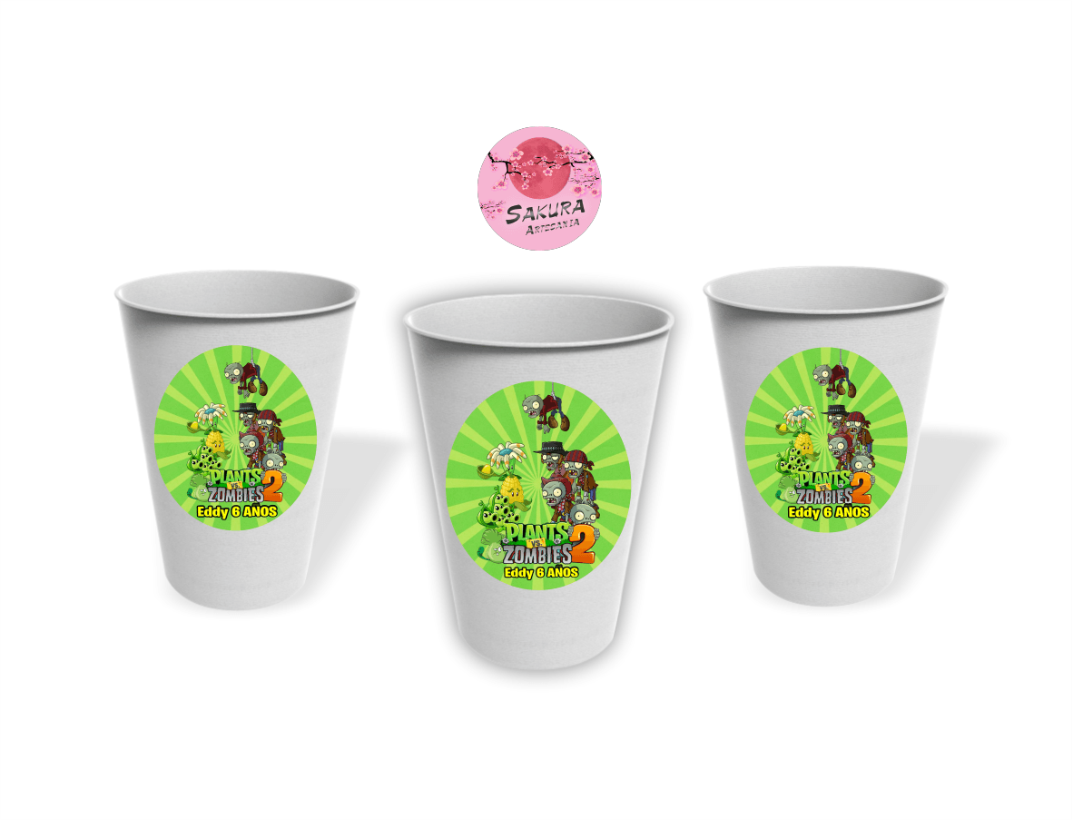 Vasos Planta vs Zombies pack x10