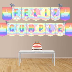 Pop Its Banderín feliz cumple