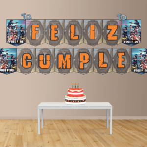 Free fire Banderín feliz cumple