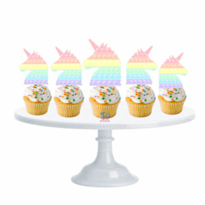 Cupcake Toppers Pop its unicornios x10u
