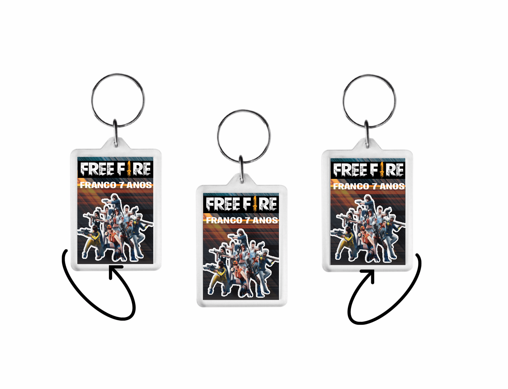llaveros Free fire x10