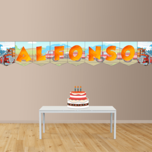 Bomberos Banderín con nombre