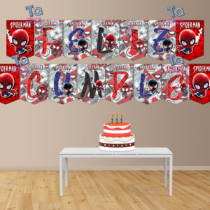 Spiderman Banderín Feliz cumple