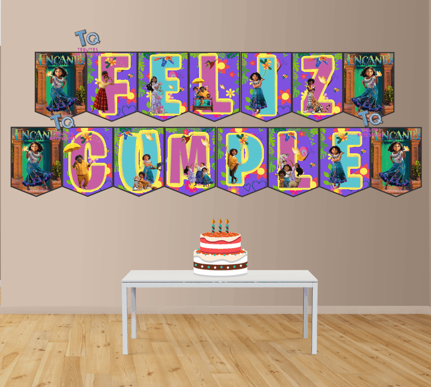 Encanto Banderín con feliz cumple