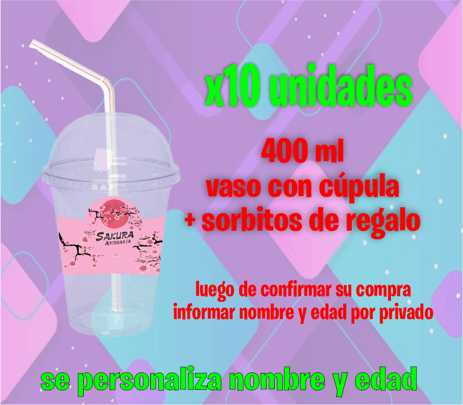 Merlina Vasos con cupula x10 (Sorbitos de regalo) - Imagen 2