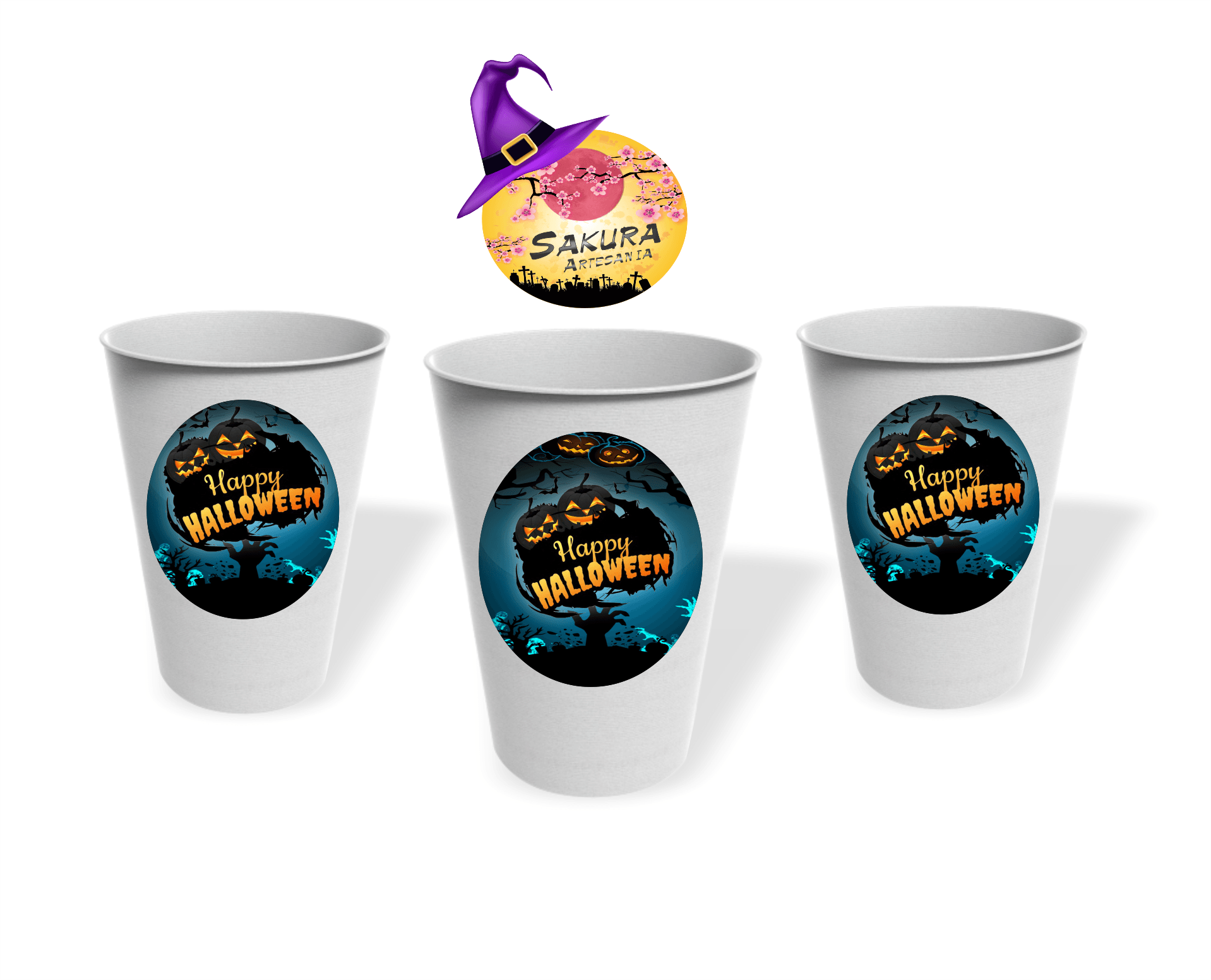 Vasos Happy Halloween terror