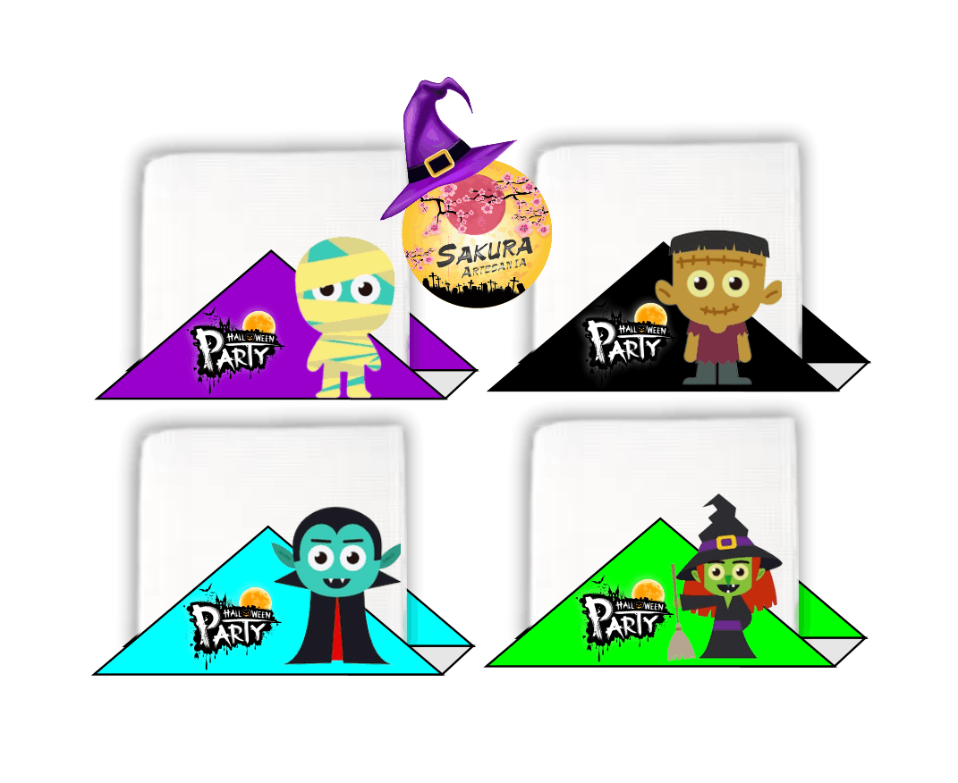 Servilleteros Halloween personajes