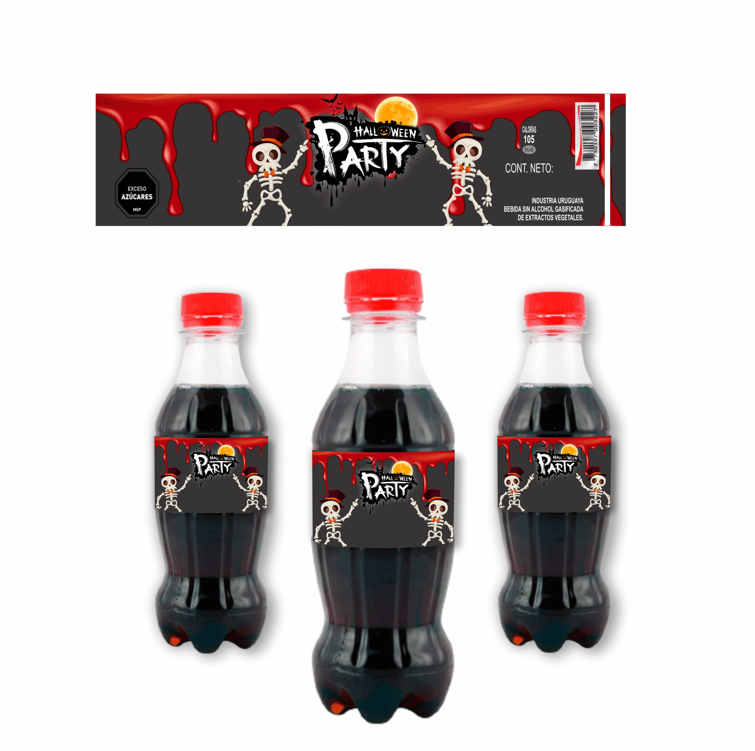 Refrescos 250cc personalizados funda x12 Halloween