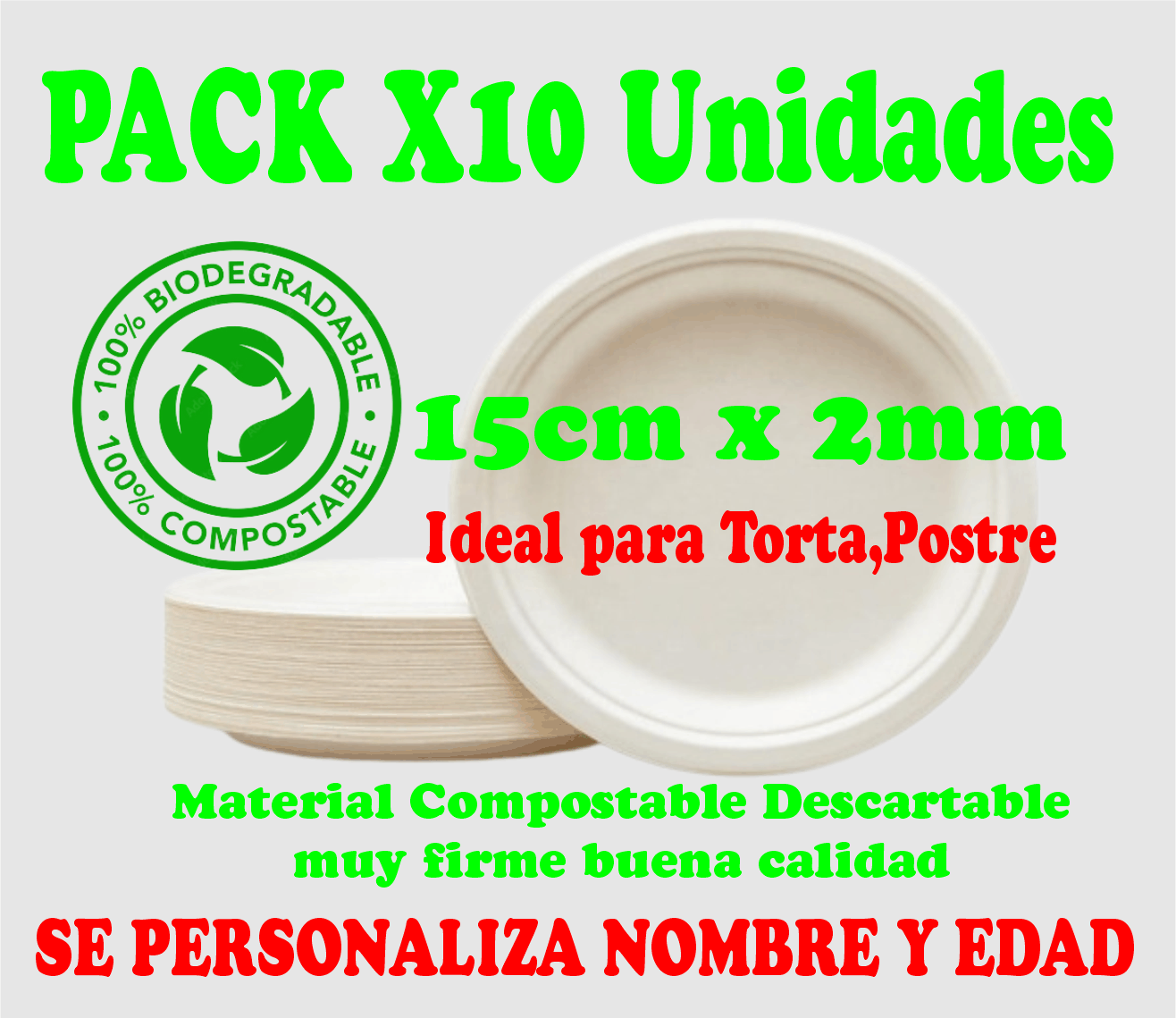 Platos Merlina x10 15x2mm - Imagen 2