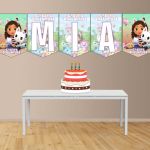 Gaby y la casa de muñecas Banderín con Nombre