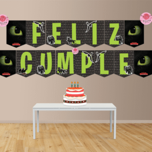 Chimuelo Banderín con Feliz cumple