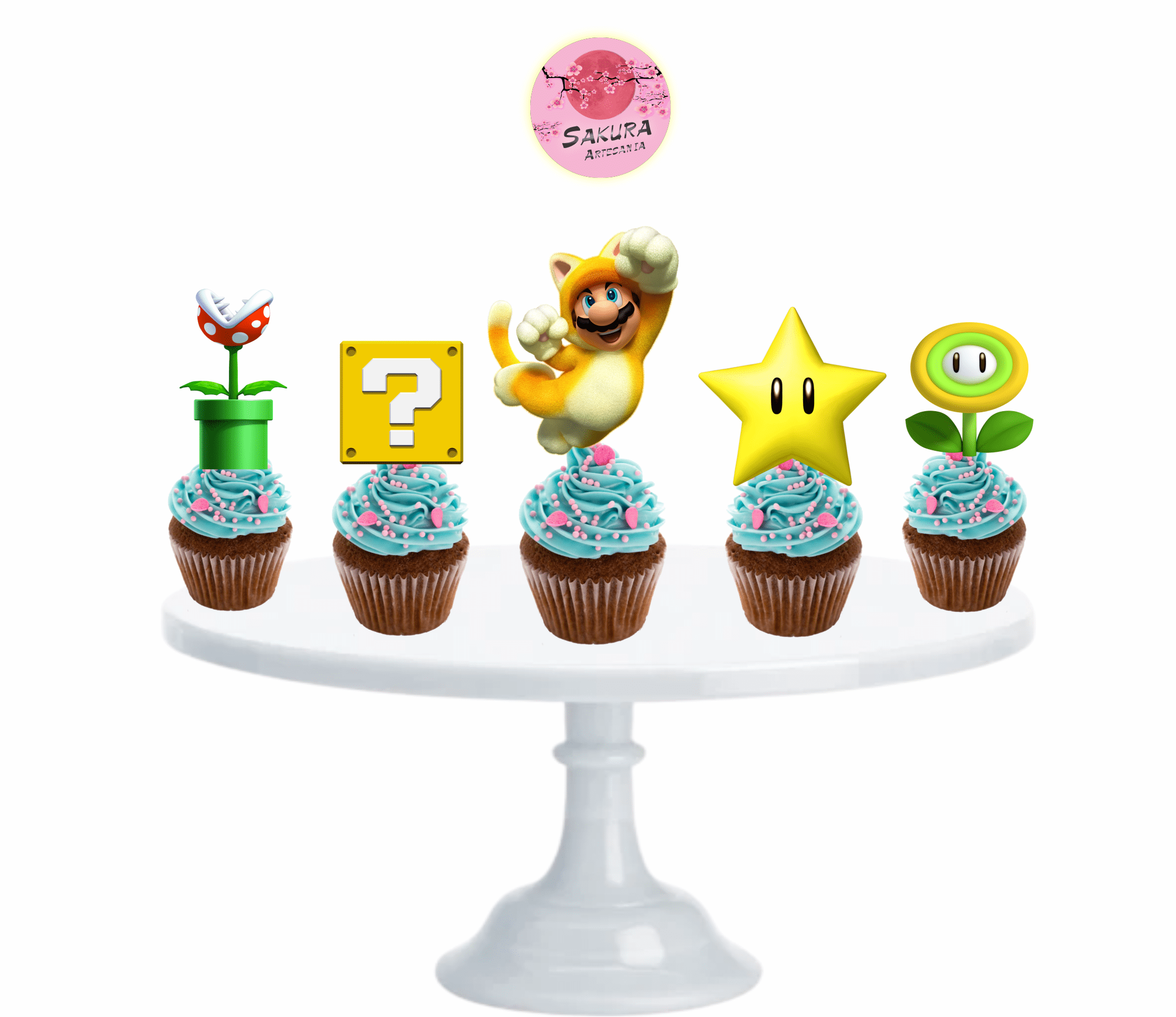 Cupcake topper Mario Bros x10u