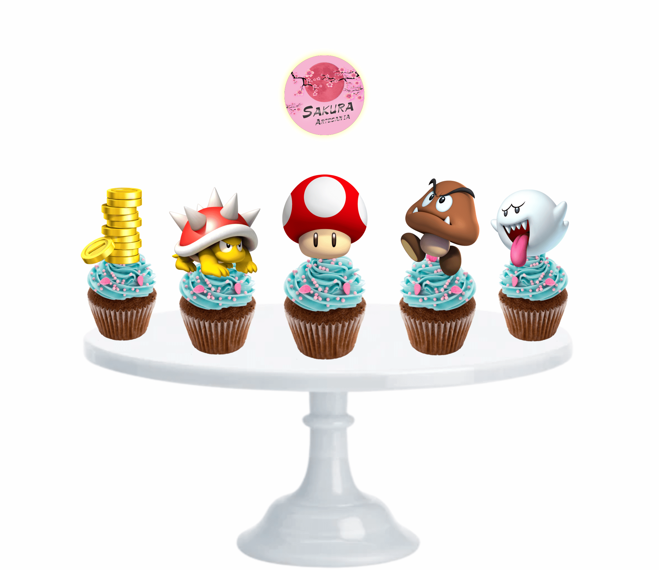 Cupcake topper Mario Bros x10u - Imagen 2